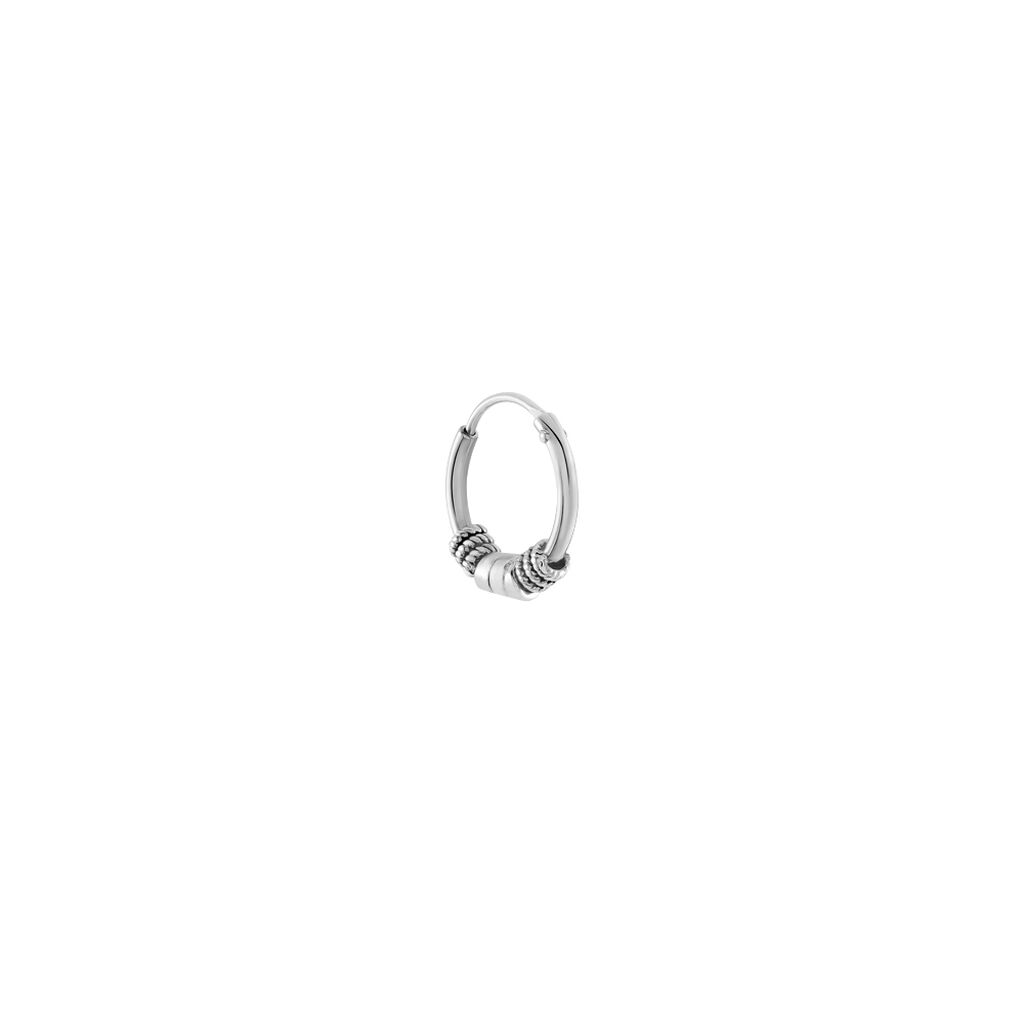 Créole Unitaire Ian Argent Blanc - Boucles d'oreilles créoles Homme | Histoire d’Or