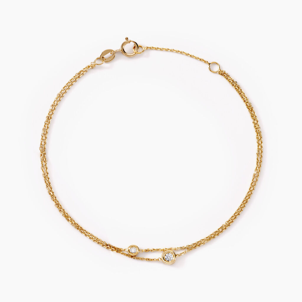 Bracelet Virguinia Or Jaune Oxyde De Zirconium