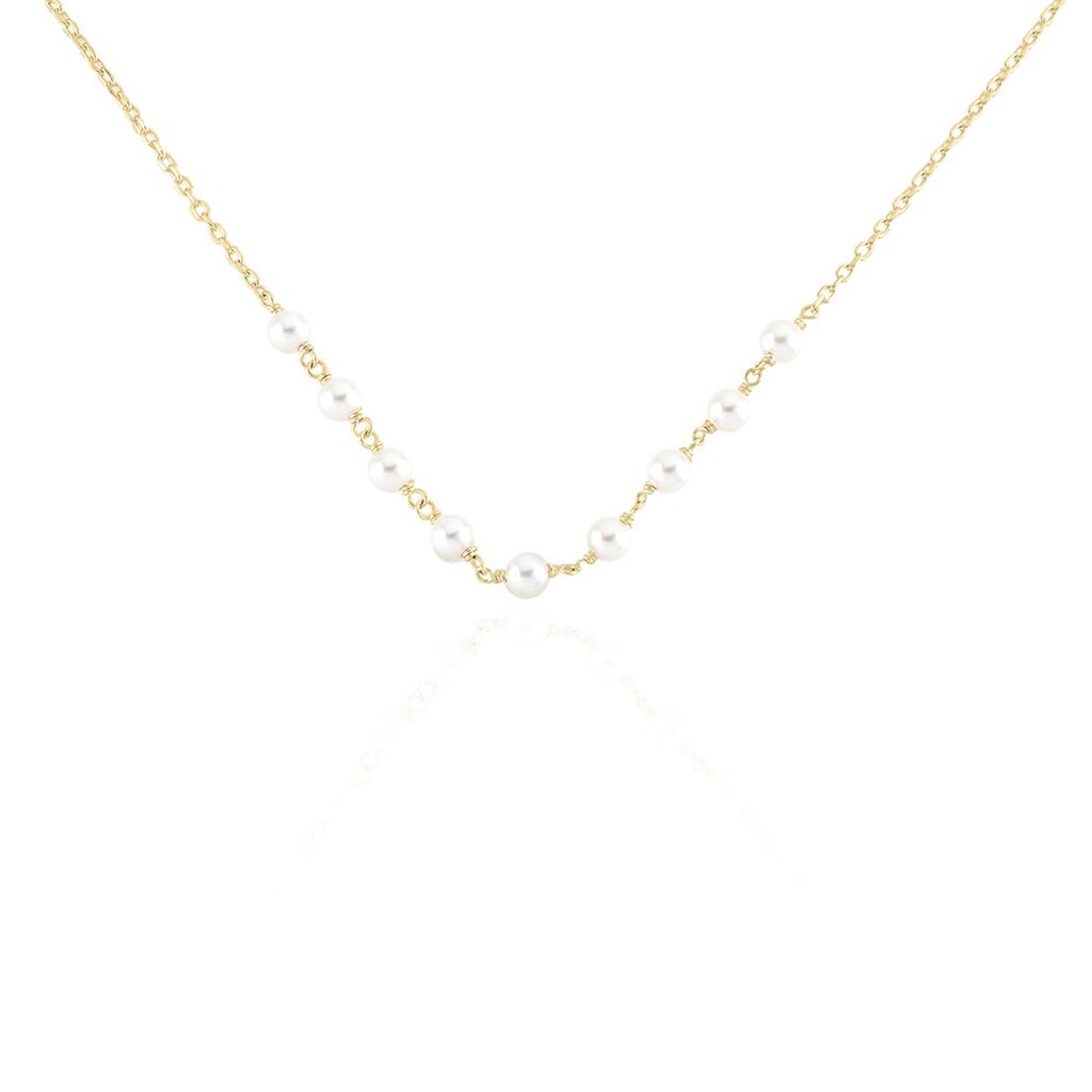 Collier Plaqué Or Jaune Aglaya Perles D'imitation - Colliers Femme | Histoire d’Or