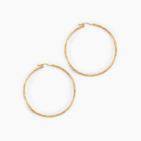 Créoles Youri Or Jaune - Boucles d'oreilles créoles Femme | Histoire d’Or