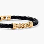 Bracelet Mani Plaque Or Dor&eacute; - Bracelets cordon Homme | Histoire d&rsquo;Or