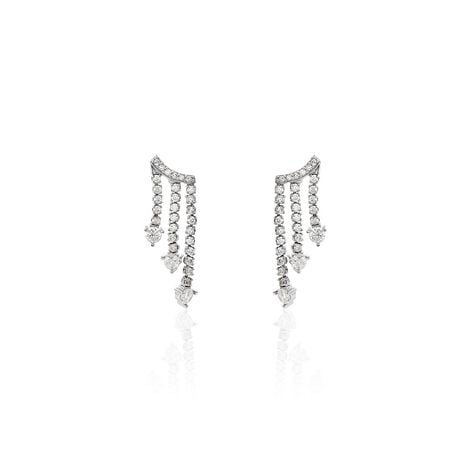 Boucles D'oreilles Pendantes Isalis Argent Blanc Oxyde De Zirconium - Boucles d'oreilles fantaisie Femme | Histoire d&rsquo;Or