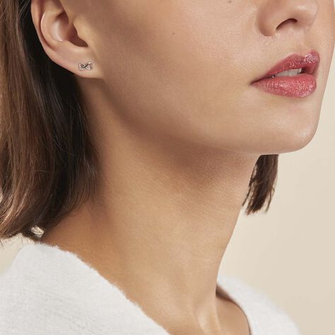 Boucles D'oreilles Puces Cony Argent Blanc - Boucles d'oreilles fantaisie Femme | Histoire d’Or
