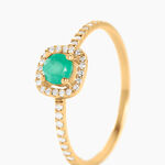 Bague Cosimo Or Jaune Emeraude Diamant - Bagues solitaires Femme | Histoire d&rsquo;Or