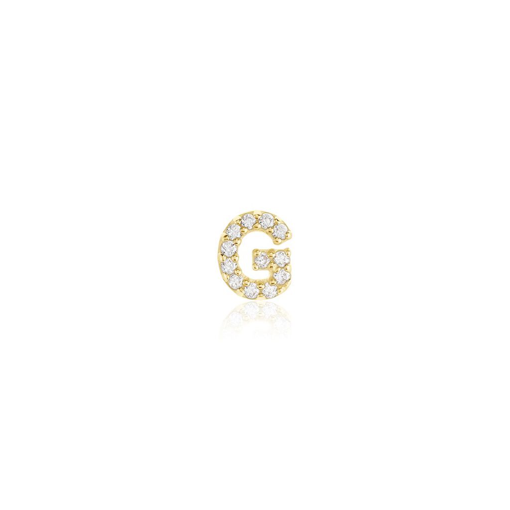 Boucle D'oreille Puce Unitaire Jodoca Or Jaune Oxyde De Zirconium - Clous d'oreilles Femme | Histoire d’Or