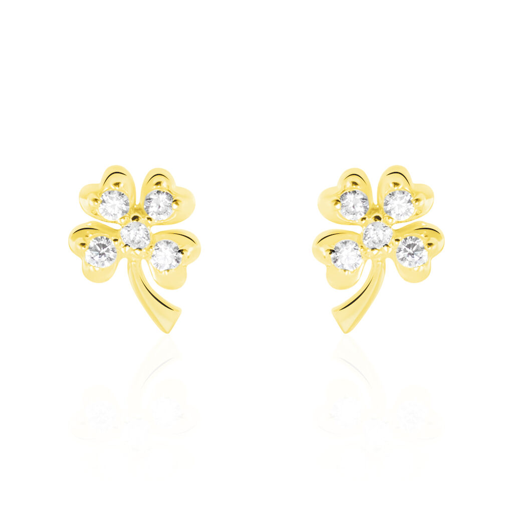 Boucles D'oreilles Or Jaune Verdiane Oxydes - Boucles d'oreilles pendantes Femme | Histoire d&rsquo;Or