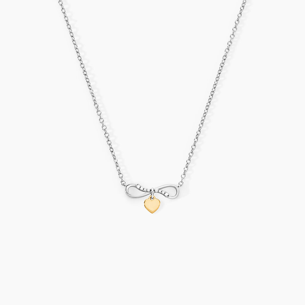 Collier Or Jaune et Argent Blanc Oxyde De Zirconium - Colliers Femme | Histoire d&rsquo;Or