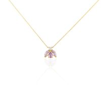 Collier Spring Or Jaune Améthyste Oxyde De Zirconium