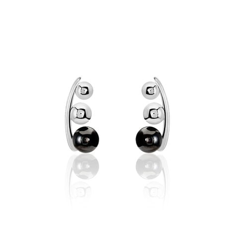 Bijoux D'oreilles Cleya Argent Blanc C&eacute;ramique - Boucles d'oreilles fantaisie Femme | Histoire d&rsquo;Or