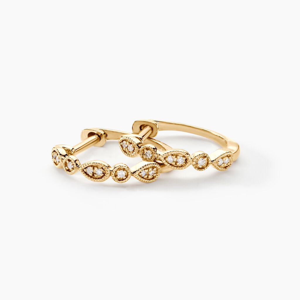 Créoles Robina Or Jaune Diamant - Boucles d'oreilles créoles Femme | Histoire d’Or