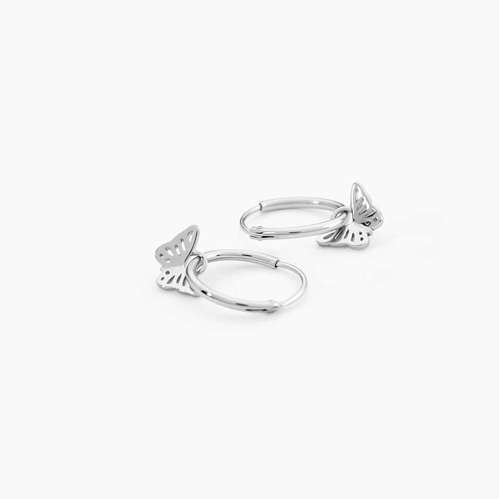 Cr&eacute;oles Thecla Argent Blanc - Boucles d'oreilles cr&eacute;oles Femme | Histoire d&rsquo;Or