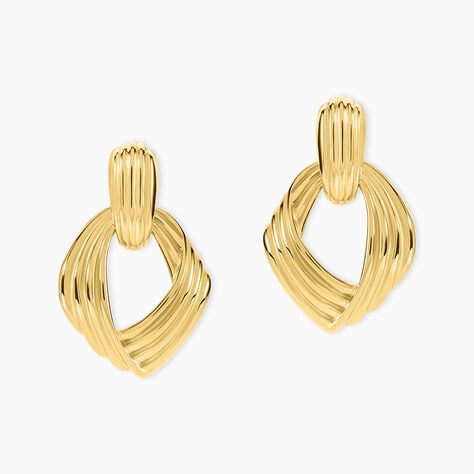 Boucles D'oreilles Pendantes Estefany Acier Inoxydable Dor&eacute; - Boucles d'oreilles fantaisie Femme | Histoire d&rsquo;Or