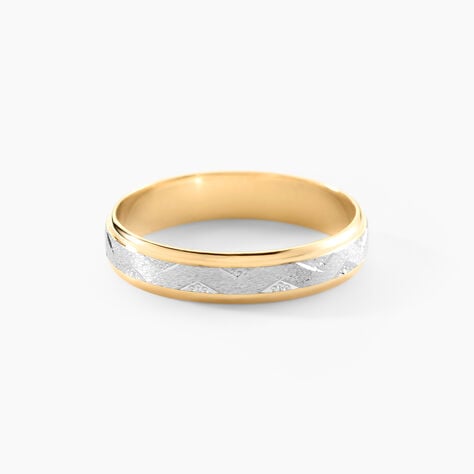 Alliance Cesarius Ruban Plat Or Bicolore - Alliances Unisex | Histoire d&rsquo;Or