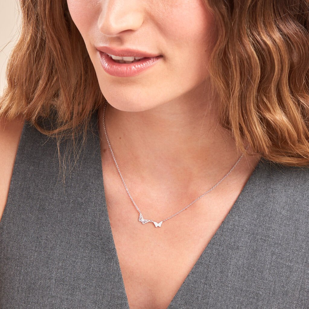 Collier Thecla Argent Blanc Oxyde De Zirconium - Colliers fantaisie Femme | Histoire d’Or