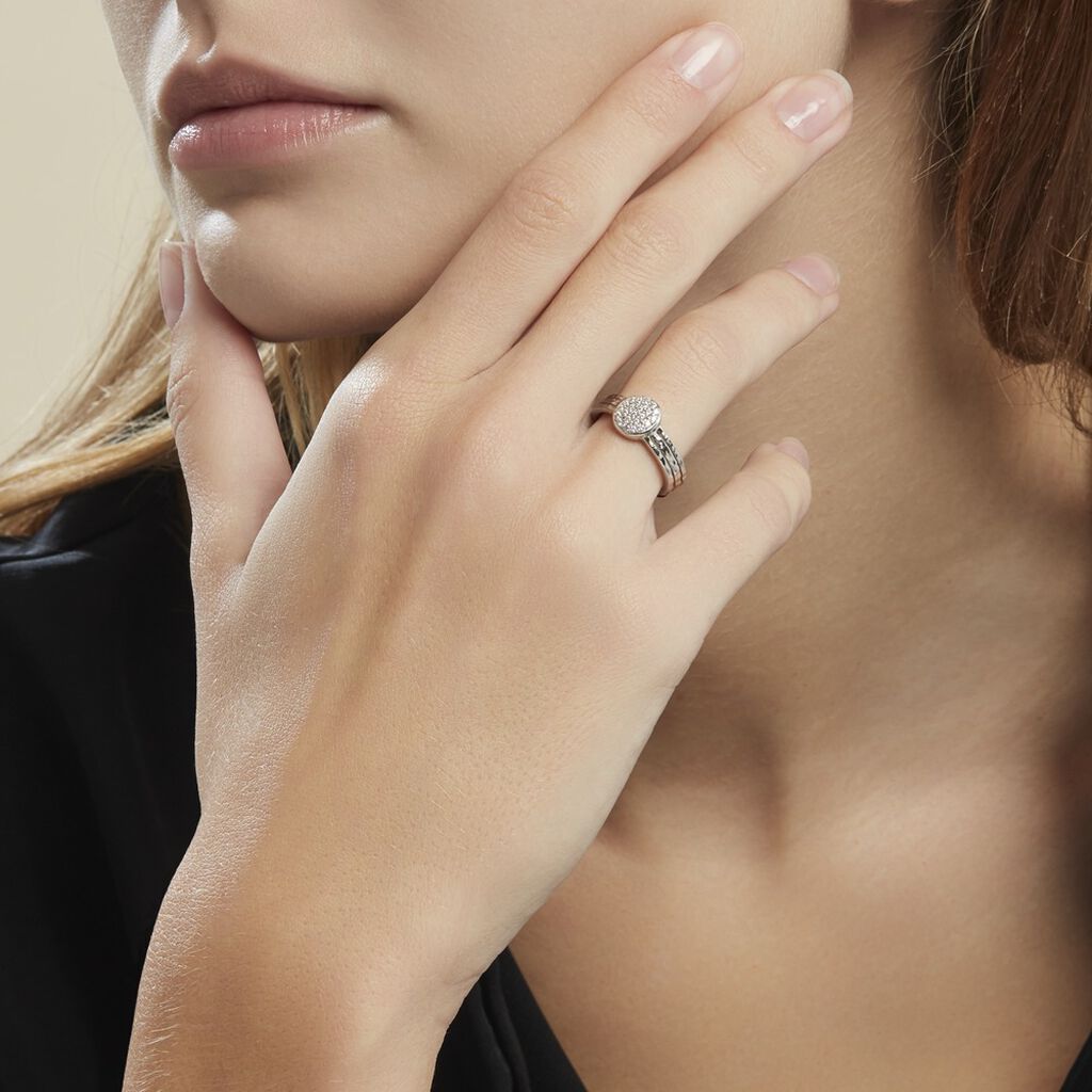 Bague Argent Blanc Cayley Oxydes De Zirconium - Bagues avec pierre Femme | Histoire d’Or
