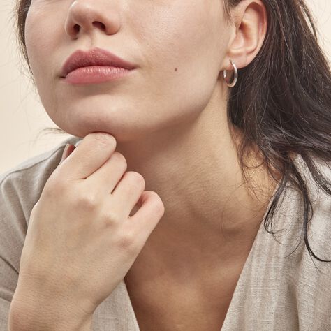 Créoles Ilana Or Blanc - Boucles d'oreilles créoles Femme | Histoire d’Or