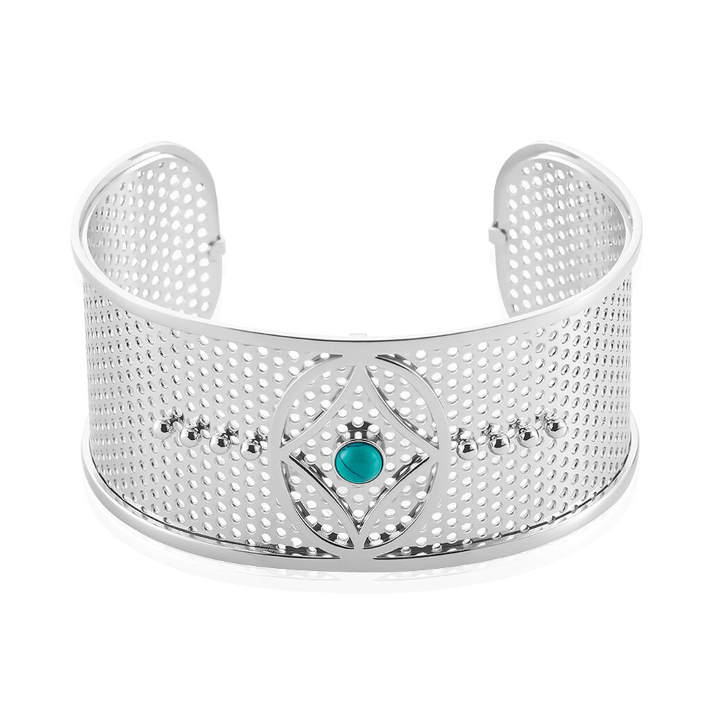 Bracelet Jonc Audreanne Acier Blanc Pierre De Synthese - Bracelets joncs Femme | Histoire d’Or