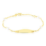 Bracelet Identit&eacute; Gaspardine Maille For&ccedil;at Or Jaune Perle De Culture - Bracelets Communion Enfant | Histoire d&rsquo;Or