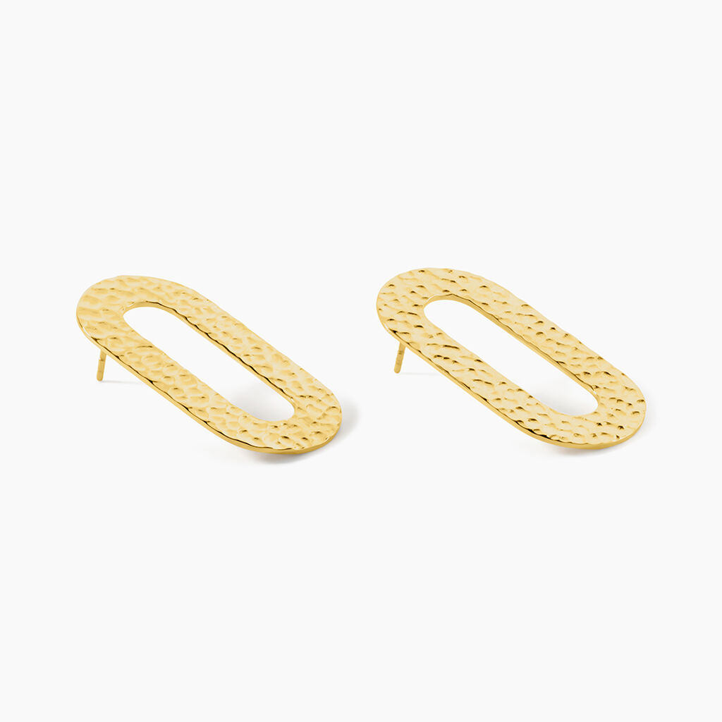 Boucles D'oreilles Puces Oren Acier Doré - Boucles d'oreilles fantaisie Femme | Histoire d’Or