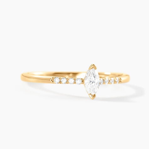 Bague Thelonius Or Jaune Diamant Synth&eacute;tique - Bagues solitaires Femme | Histoire d&rsquo;Or