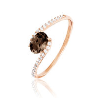 Bague Loriane Or Rose Quartz Et Diamant