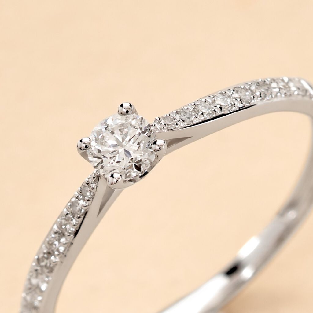 Bague Solitaire Hemera Or Blanc Diamant - Bagues solitaires Femme | Histoire d’Or
