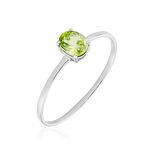 Bague Valentino Or Blanc P&eacute;ridot - Bagues solitaires Femme | Histoire d&rsquo;Or