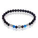 Bracelet Acier Huguesa Agate Noir Pierres Bleues - Bracelets fantaisie Homme | Histoire d’Or