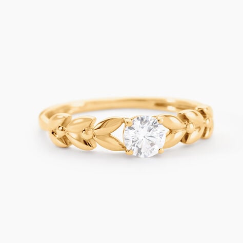 Bague Solitaire Alexine Or Jaune Oxyde De Zirconium - Bagues solitaires Femme | Histoire d&rsquo;Or