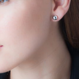 Boucles D'oreilles Puces Virgie Argent Blanc - Boucles d'oreilles fantaisie Femme | Histoire d’Or