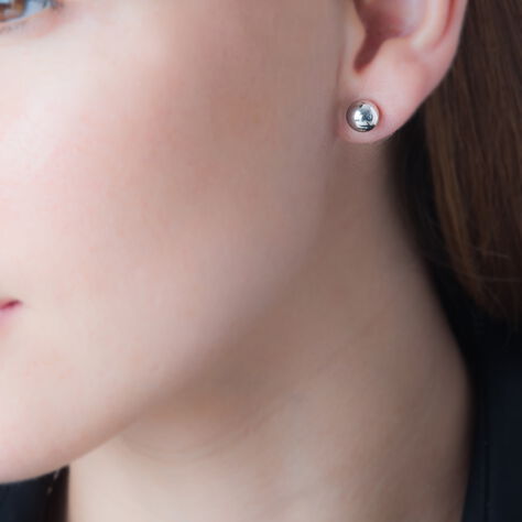Boucles D'oreilles Puces Virgie Argent Blanc - Boucles d'oreilles fantaisie Femme | Histoire d’Or