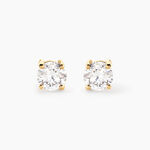 Boucles D'Oreilles Puces Aphrodite Ld Or Jaune Diamant Synth&eacute;tique - Clous d'oreilles Femme | Histoire d&rsquo;Or