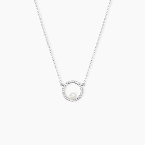 Collier Marthe Argent Blanc Perle De Culture Et Oxyde De Zirconium - Colliers fantaisie Femme | Histoire d&rsquo;Or