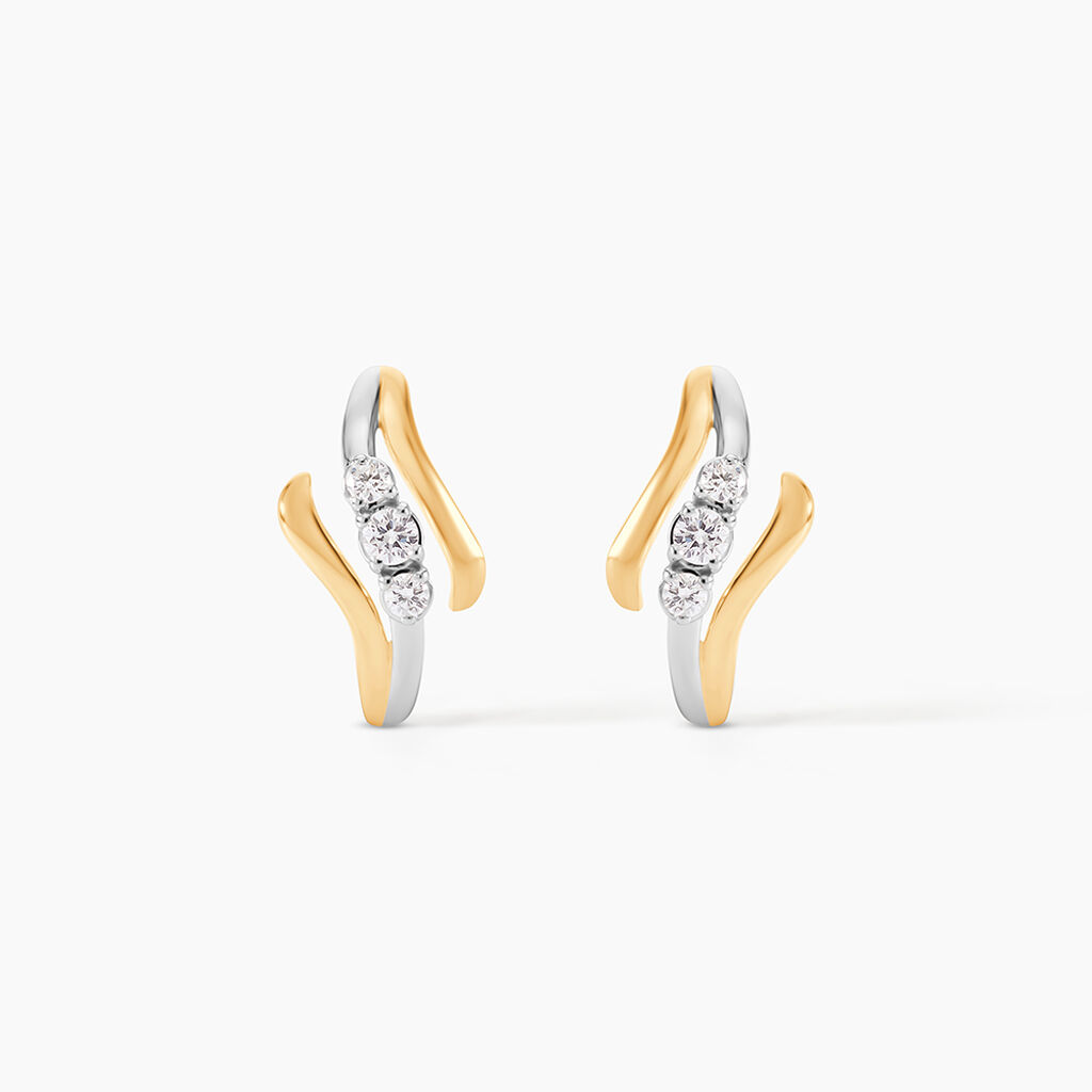 Boucles D'oreilles Pendantes Mayline Or Bicolore Diamant - Boucles d'oreilles pendantes Femme | Histoire d&rsquo;Or