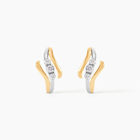 Boucles D'oreilles Pendantes Mayline Or Bicolore Diamant - Boucles d'oreilles pendantes Femme | Histoire d&rsquo;Or