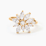 Bague Waouh Plaqu&eacute; Or Jaune Oxyde De Zirconium - Bagues avec pierre Femme | Histoire d&rsquo;Or
