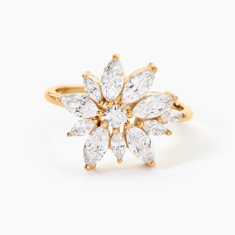 Bague Waouh Plaqu&eacute; Or Jaune Oxyde De Zirconium - Bagues avec pierre Femme | Histoire d&rsquo;Or
