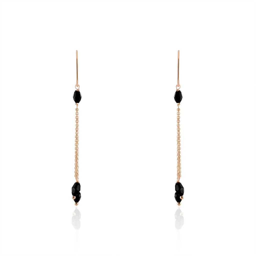 Boucles D'oreilles Pendantes Diamantine Argent Rose Pierre De Synthese - Boucles d'oreilles fantaisie Femme | Histoire d’Or
