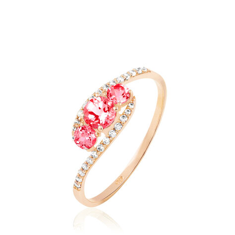 Bague Chloe Or Rose Rubis Et Diamant - Bagues solitaires Femme | Histoire d&rsquo;Or