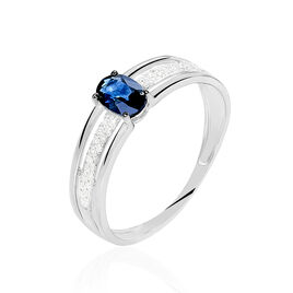 Bague Enea Or Blanc Saphir Et Diamant - Bagues solitaires Femme | Histoire d’Or