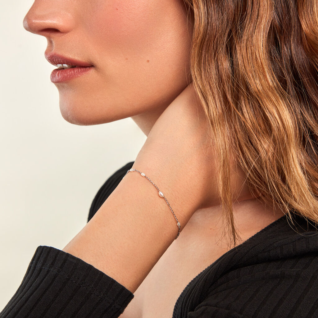 Bracelet Onassis Argent Blanc Perle De Culture - Bracelets Femme | Histoire d’Or
