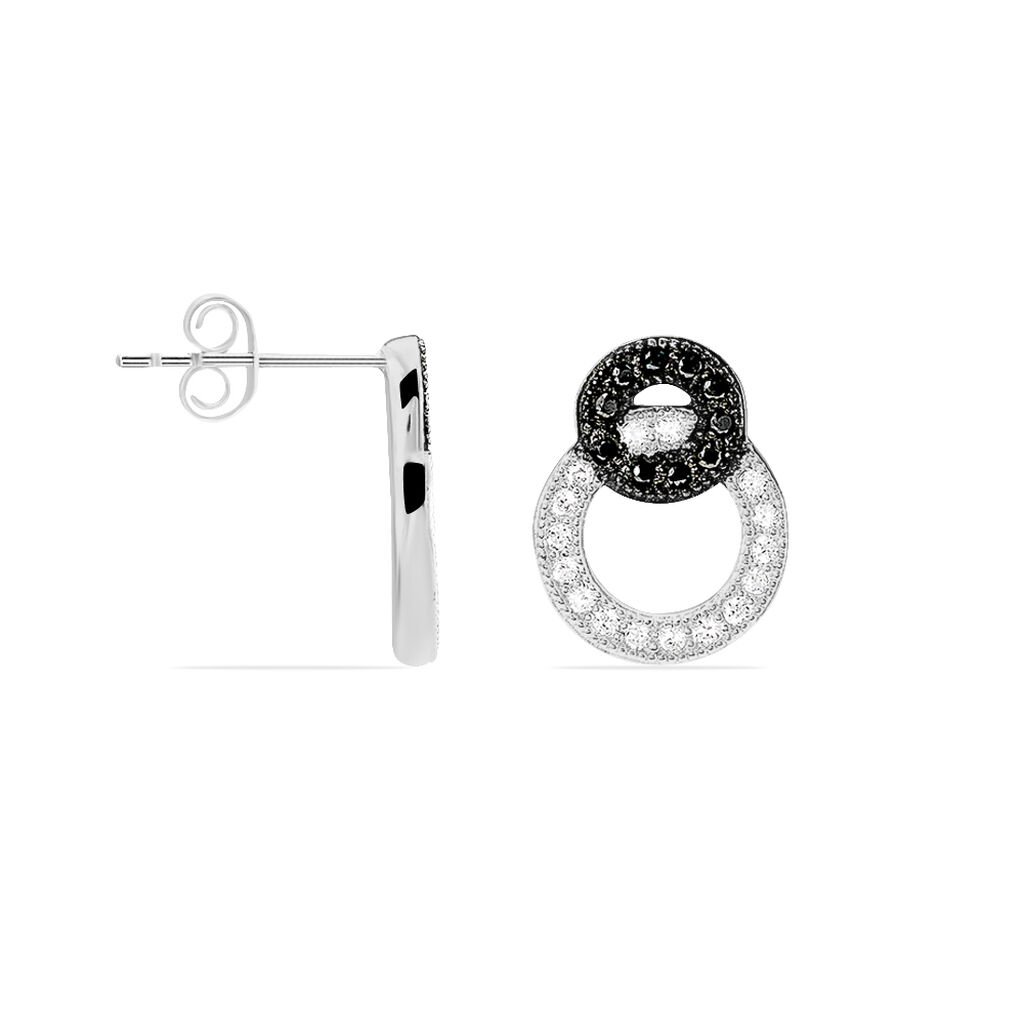 Boucles D'oreilles Puces Diana Argent Blanc Oxyde De Zirconium - Boucles d'oreilles fantaisie Femme | Histoire d’Or