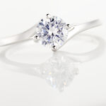 Bague Solitaire Afsa Argent Blanc Oxyde De Zirconium - Bagues solitaires Femme | Histoire d&rsquo;Or