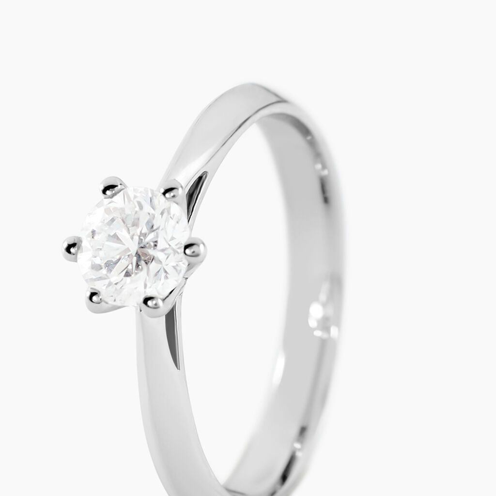 Bague Solitaire Veronika Or Blanc Diamant - Bagues solitaires Femme | Histoire d&rsquo;Or