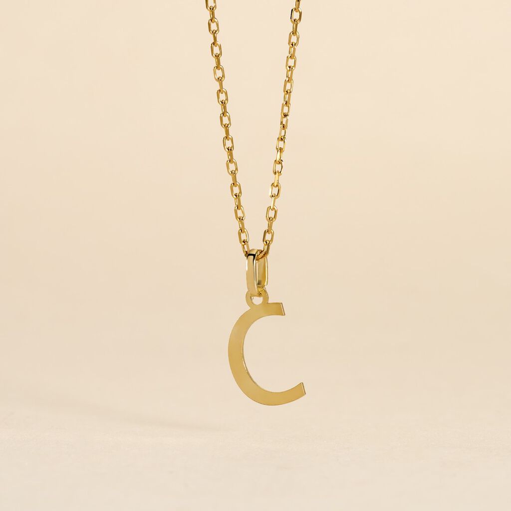 Pendentif Ionia Lettre Or Jaune - Pendentifs Famille | Histoire d’Or