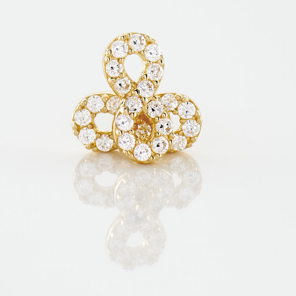 Boucles D'oreilles Puces Fannelle Infini Or Jaune Oxyde De Zirconium - Clous d'oreilles Femme | Histoire d’Or