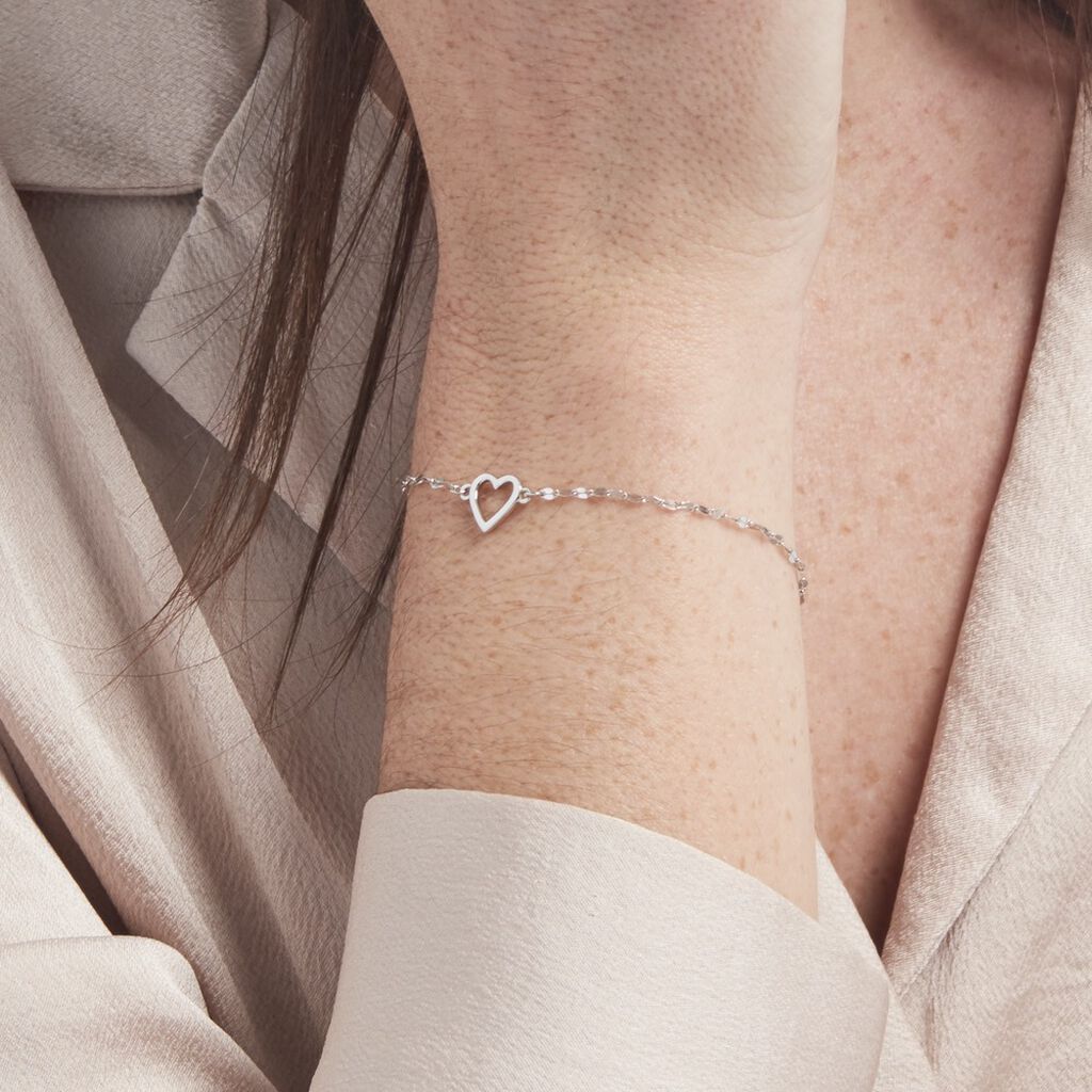 Bracelet Argent Blanc Hariane - Bracelets Coeur Femme | Histoire d’Or