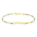 Bracelet Identit&eacute; Fanelia Maille Marine Or Bicolore - Bracelets Communion Enfant | Histoire d&rsquo;Or
