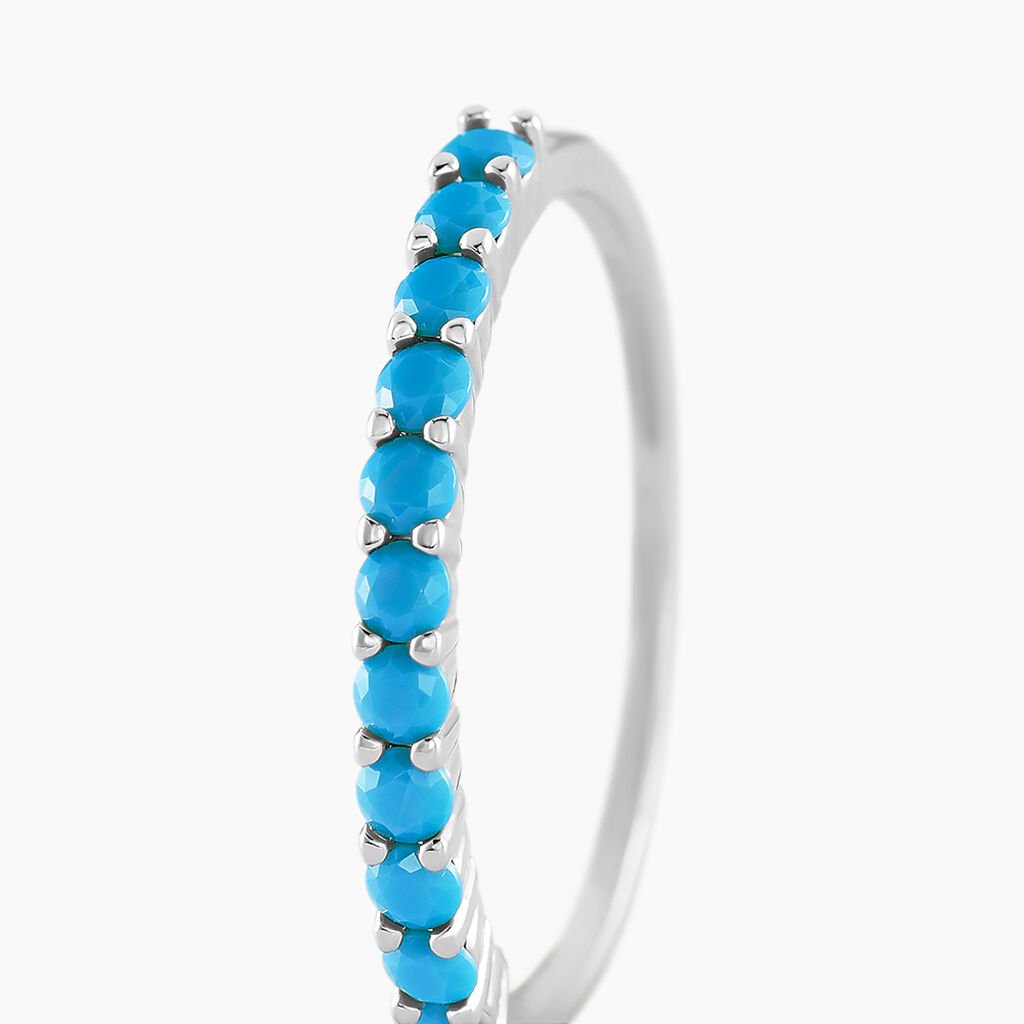 Bague Goddess Argent Blanc Turquoise - Bagues avec pierre Femme | Histoire d’Or