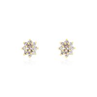 Boucles D'oreilles Puces Lisea Plaqué Or Oxydes De Zirconium